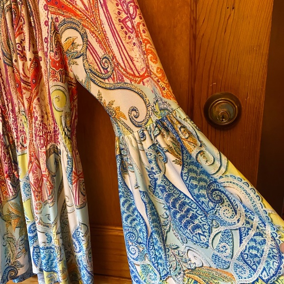Boston Proper summer hues paisley Boho peasant top - Picture 3 of 7